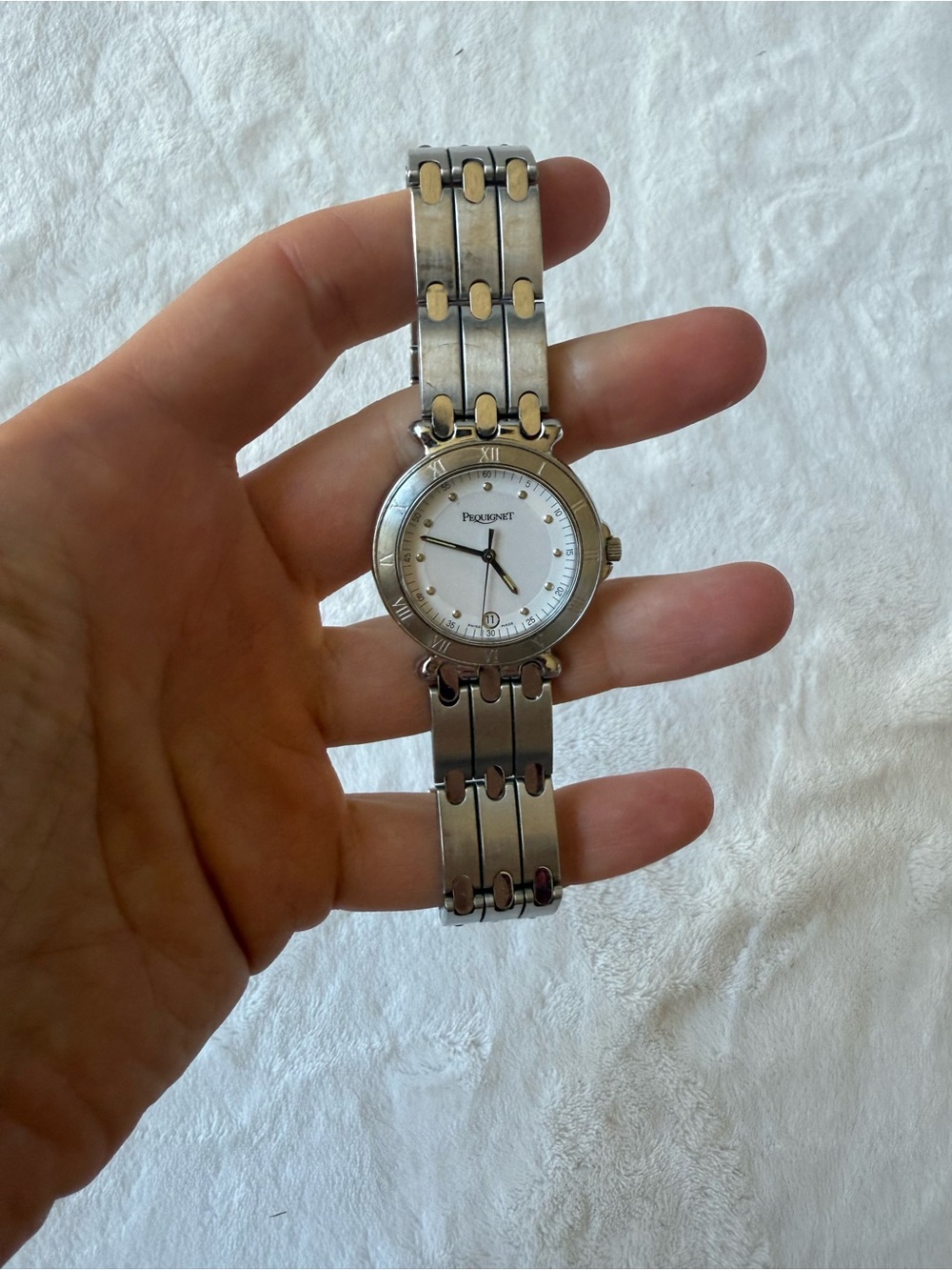 Vintage Pequignet Moorea Ref. 8816 313 Swiss quartz wristwatch, circa 1990s.